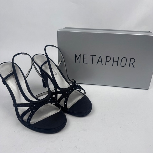 Metaphor Shoes - Metaphor Women's 9 Black Heidi Heel 4" Strappy with Box EUC